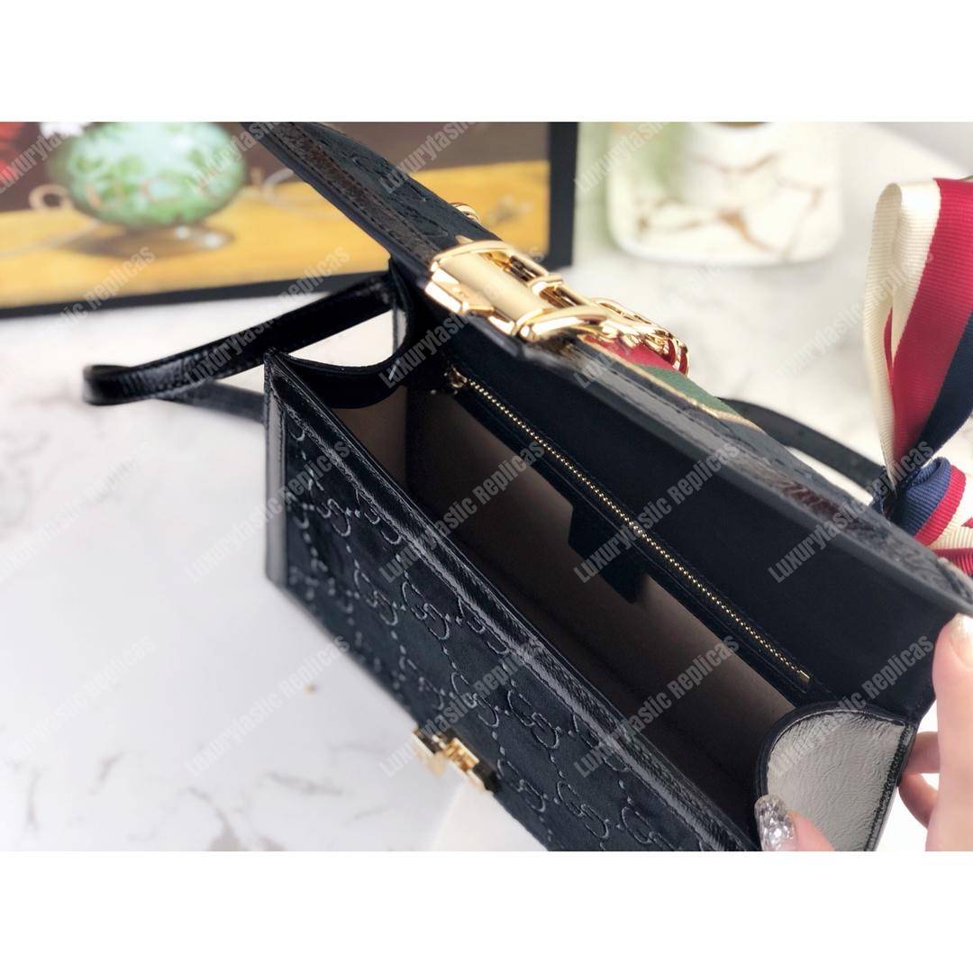 G*u*i sylvie velvet small shoulder bag black