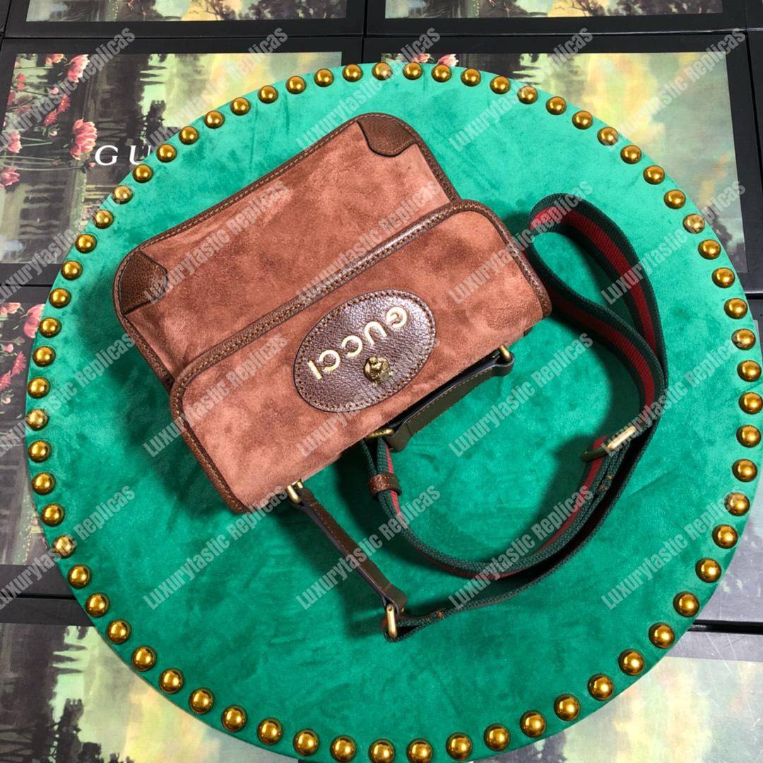 G*u*i neo vintage messenger small bag brown suede