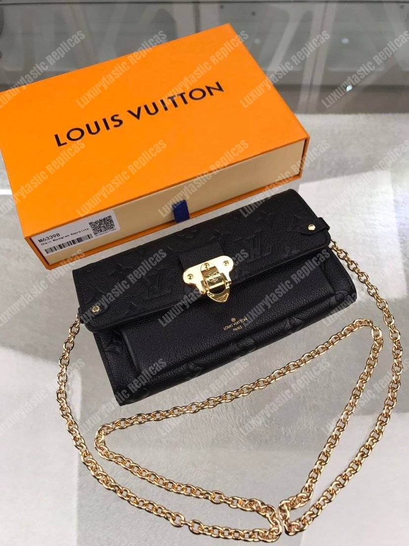 LV Vavin Chain Wallet Monogram Empreinte Noir