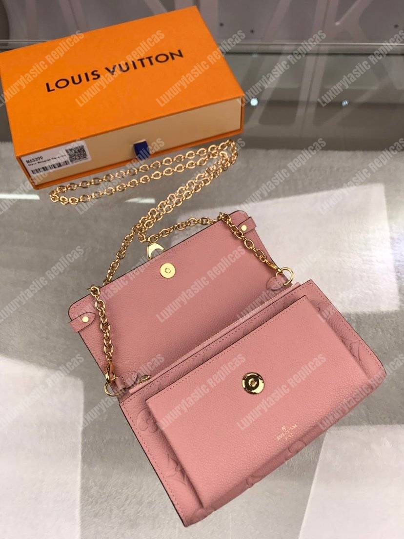 LV Vavin Chain Wallet Monogram Empreinte Rose Poudre