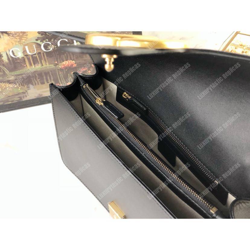 G*u*i gg marmont leather shoulder bag black