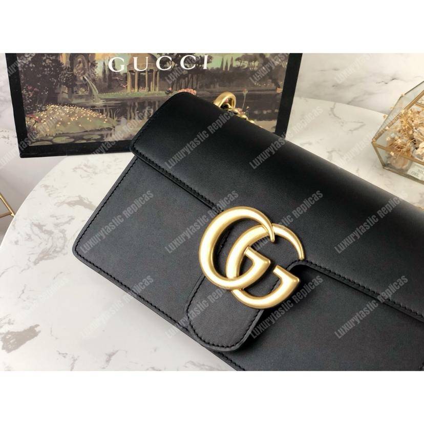 G*u*i gg marmont leather shoulder bag black