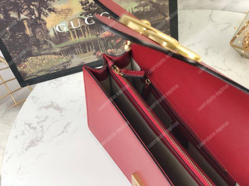 G*u*i gg marmont leather shoulder bag red