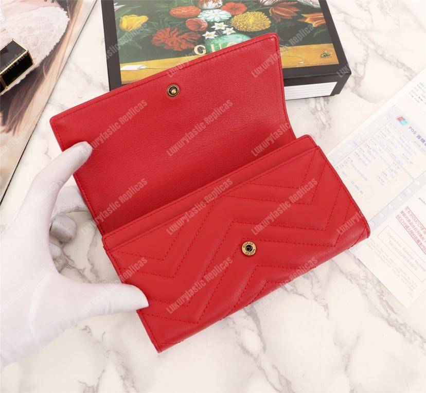 G*u*i gg marmont chevron continental wallet red