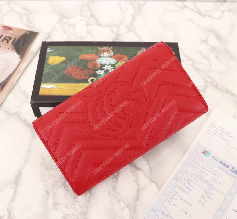 G*u*i gg marmont chevron continental wallet red