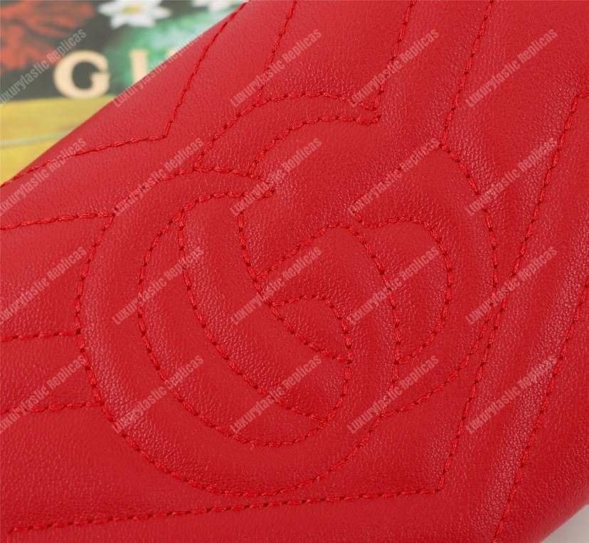 G*u*i gg marmont chevron continental wallet red