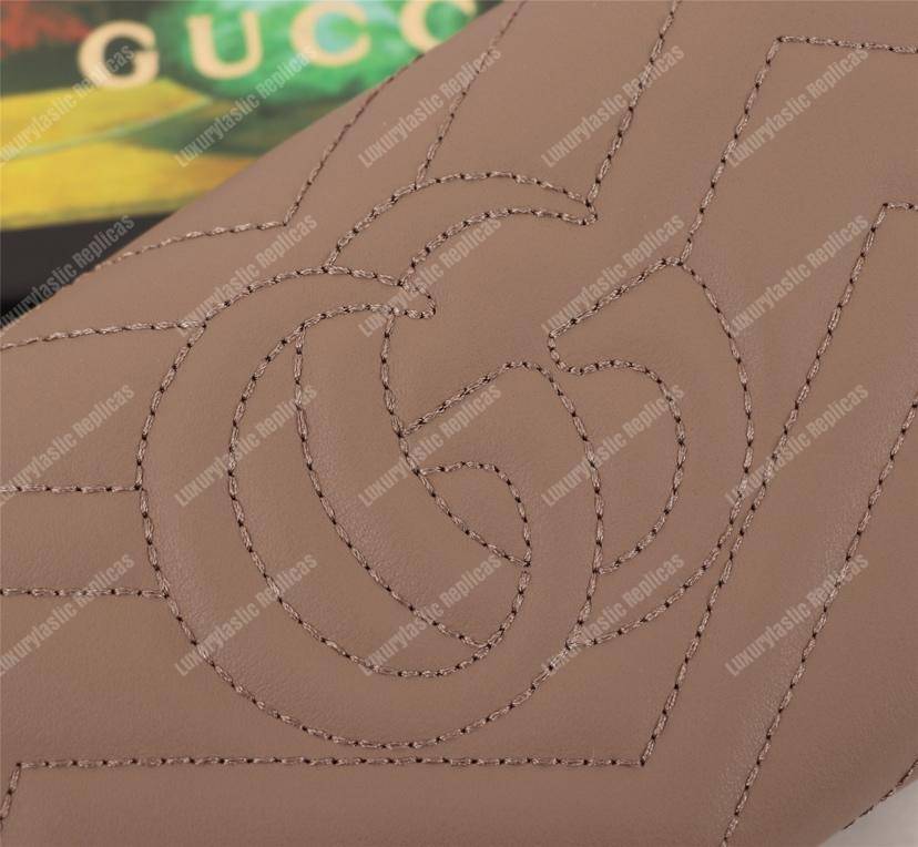 G*u*i gg marmont chevron continental wallet dusty pink