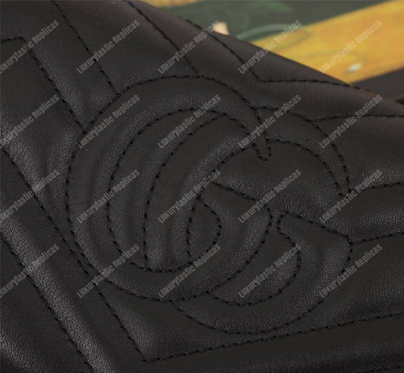 G*u*i gg marmont chevron continental wallet black