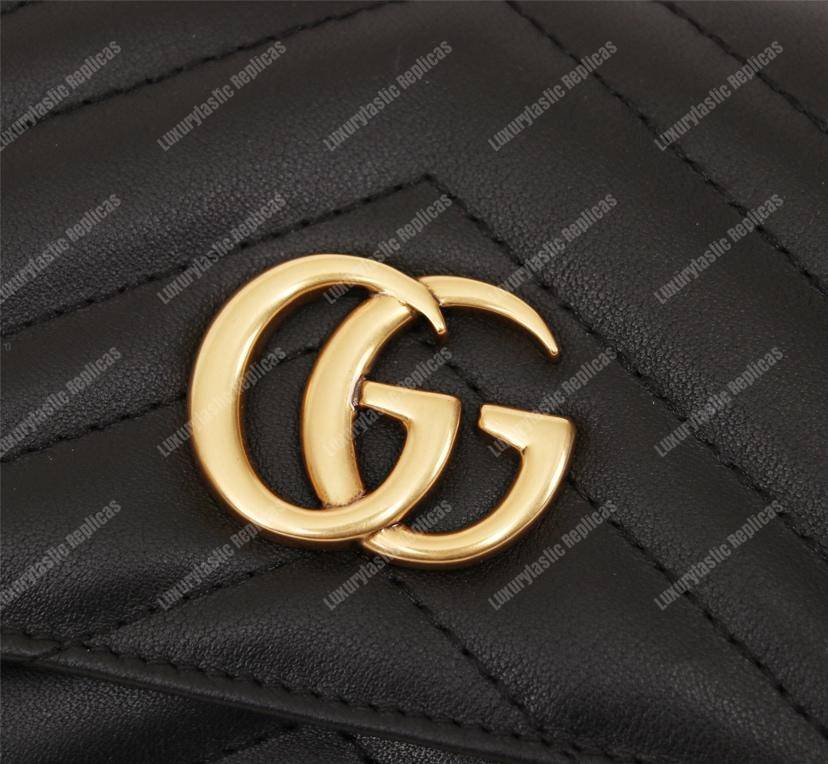 G*u*i gg marmont chevron continental wallet black
