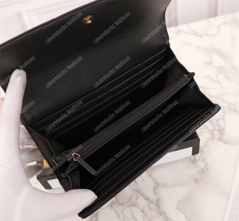 G*u*i gg marmont chevron continental wallet black
