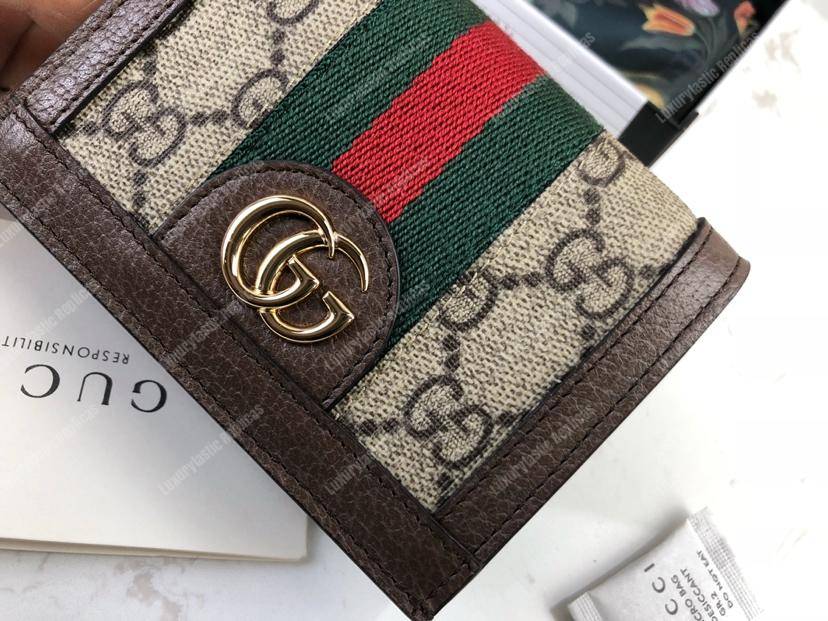 G*u*i ophidia gg card case wallet brown trim