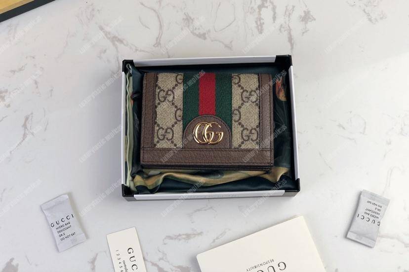 G*u*i ophidia gg card case wallet brown trim