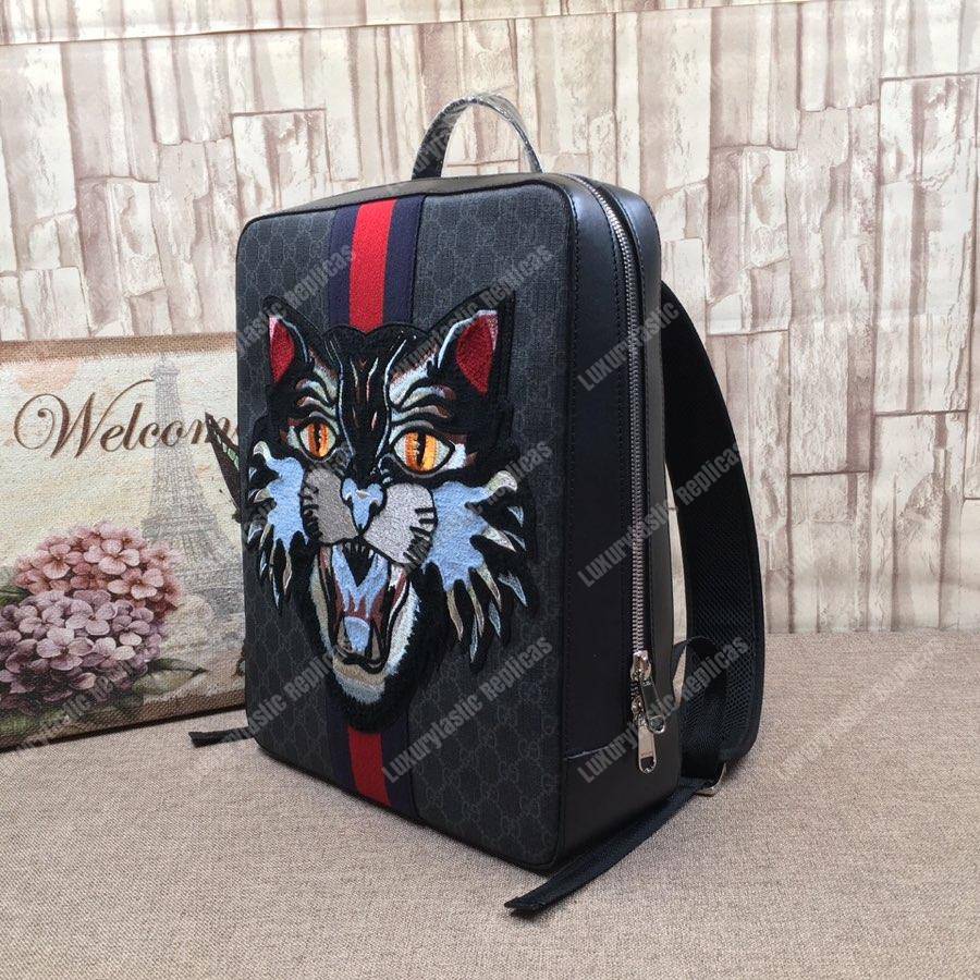 G*u*i angry cat web backpack