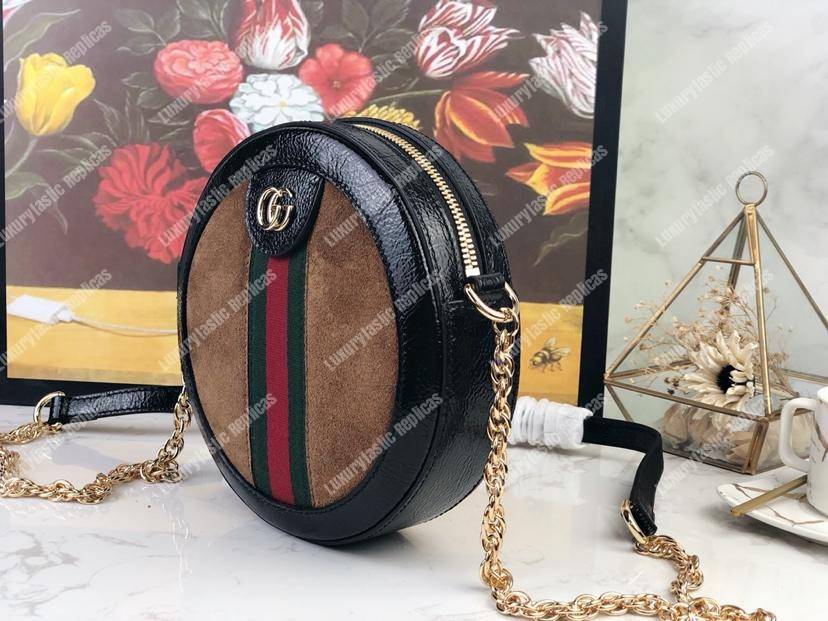 G*u*i ophidia mini round shoulder bag brown