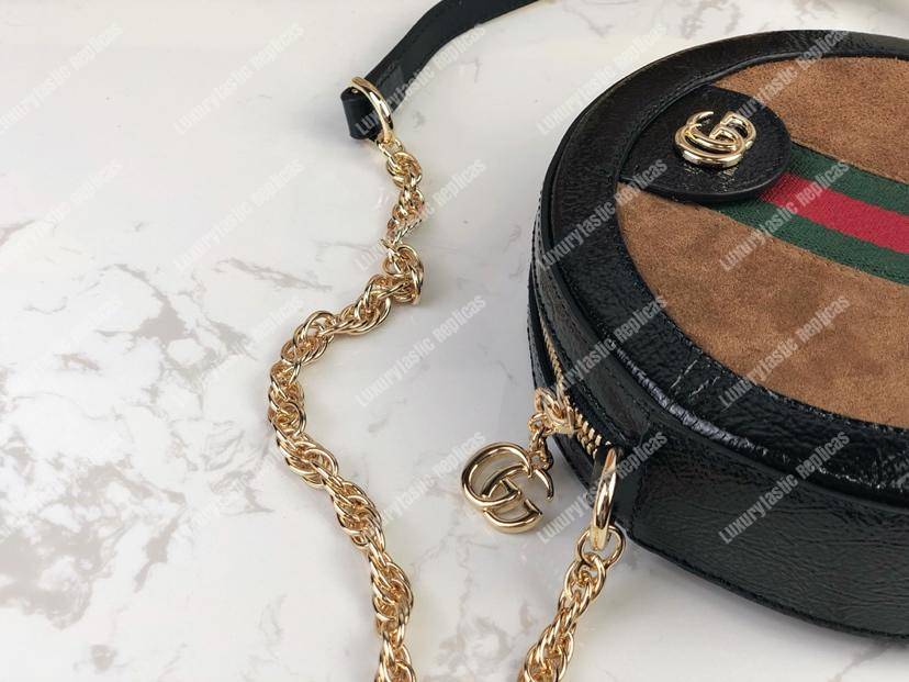 G*u*i ophidia mini round shoulder bag brown