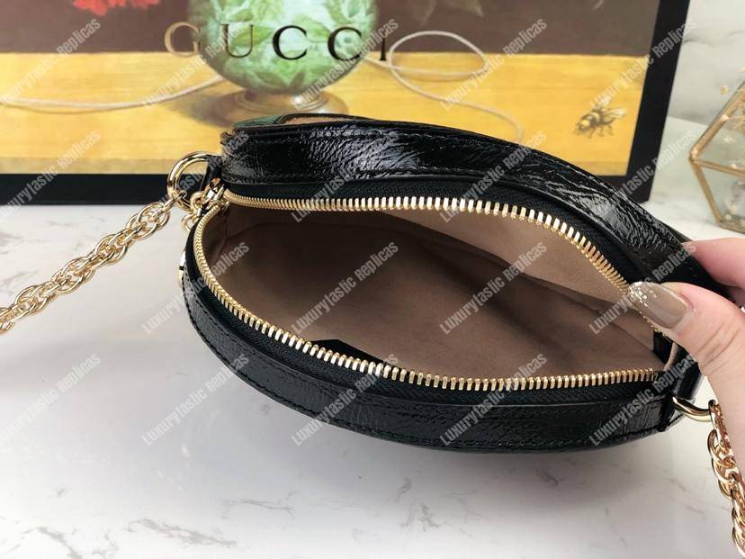 G*u*i ophidia mini round shoulder bag brown