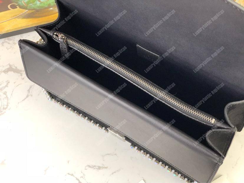 G*u*i black suede crystal small dionysus shoulder bag