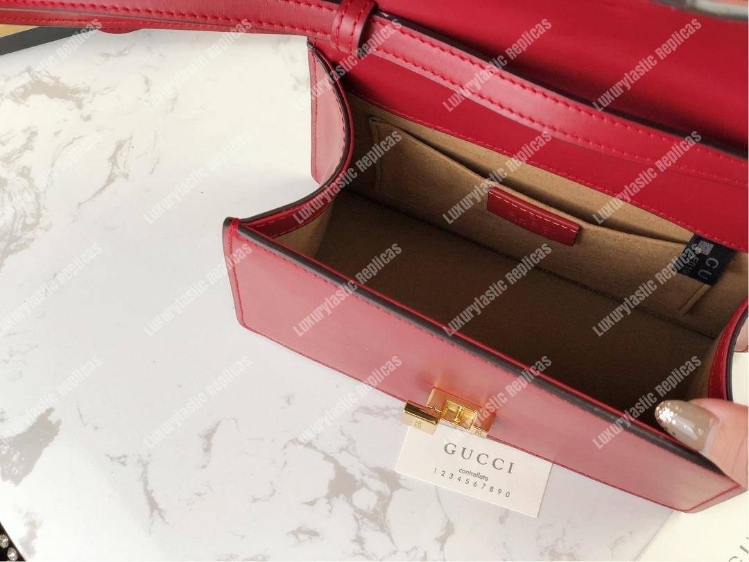G*u*i sylvie leather mini bag hibiscus red