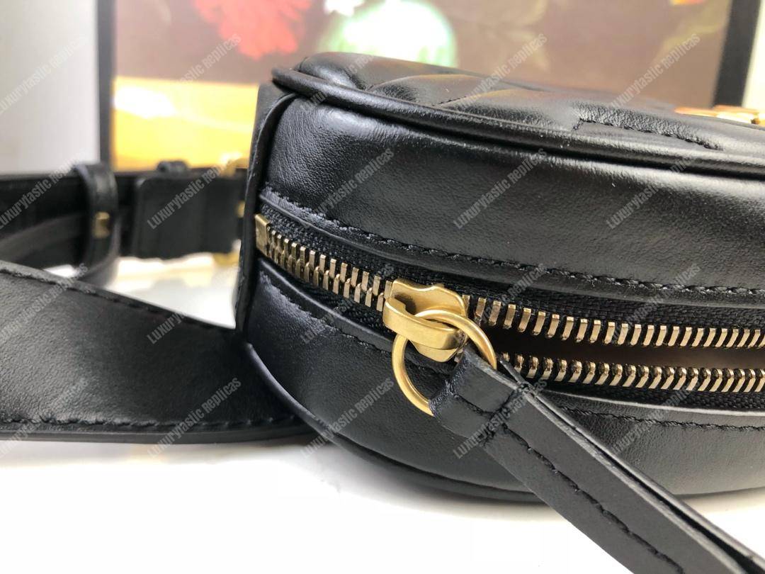 G*u*i gg marmont matelassé leather belt bag black