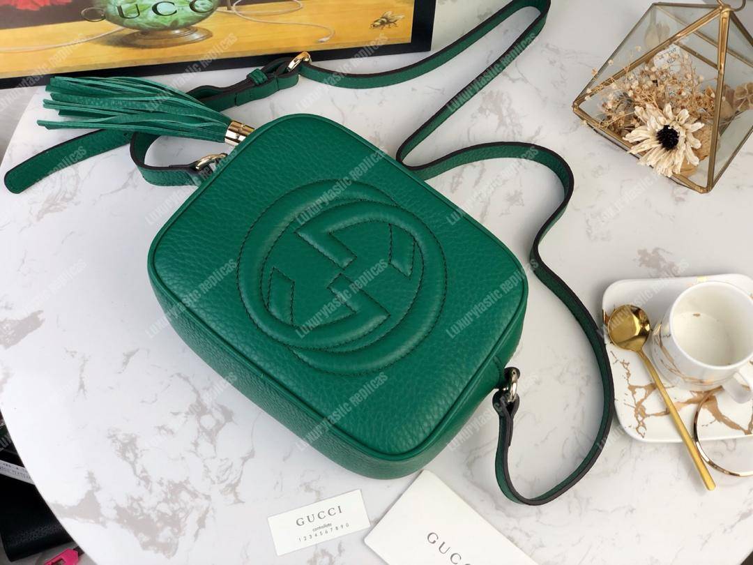 G*u*i soho small leather disco bag green