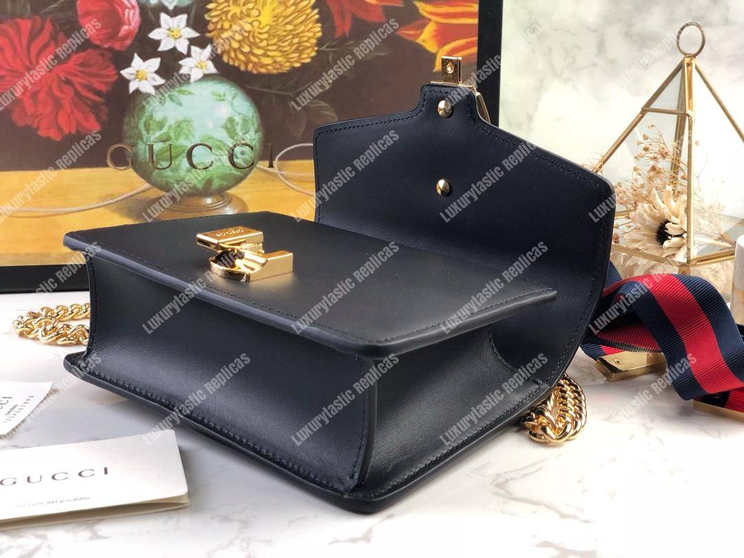 G*u*i sylvie leather mini chain bag black