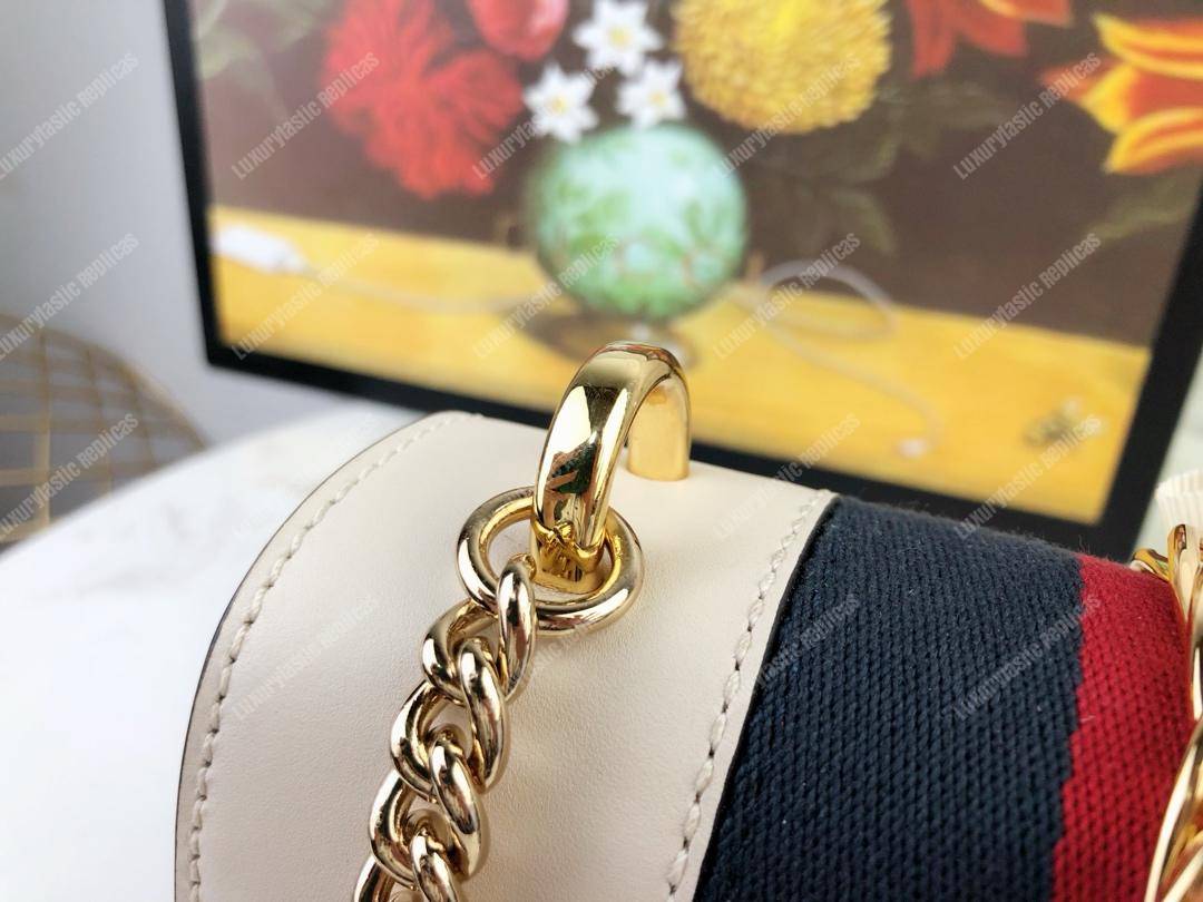 G*u*i sylvie leather mini chain bag white