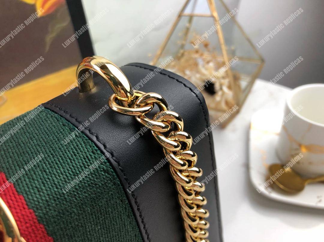 G*u*i sylvie leather mini chain bag black