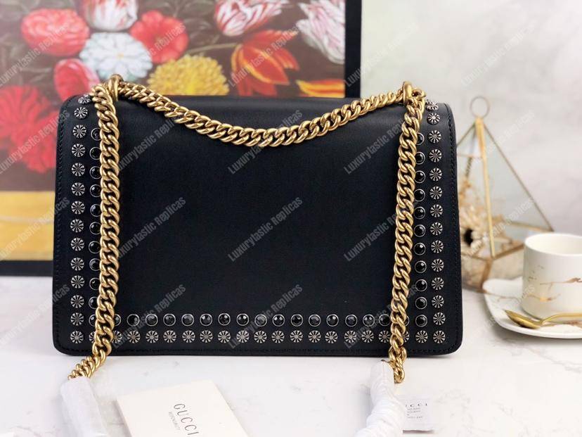 G*u*i dionysus studded shoulder bag black