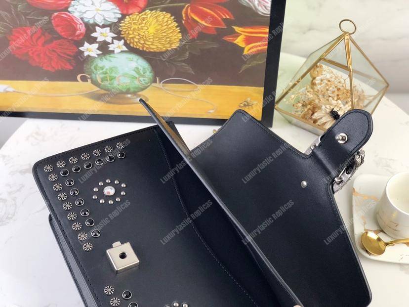 G*u*i dionysus studded shoulder bag black