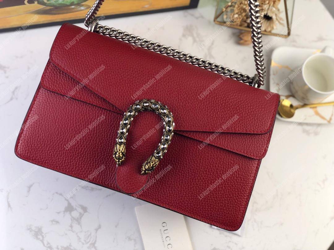 G*u*i dionysus small shoulder bag hibiscus red leather