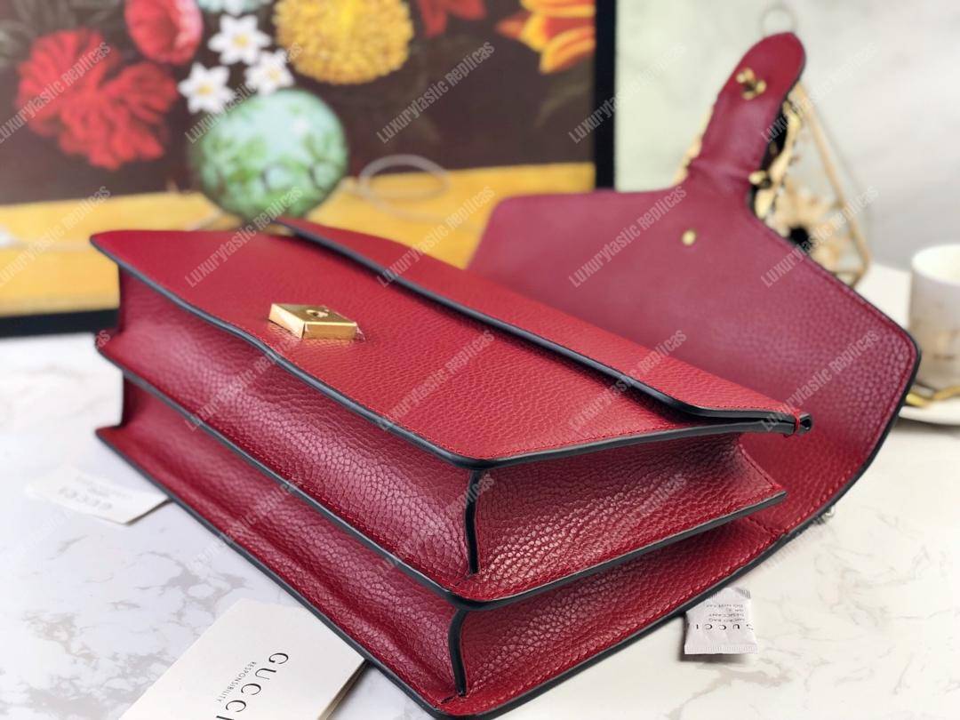 G*u*i dionysus small shoulder bag hibiscus red leather
