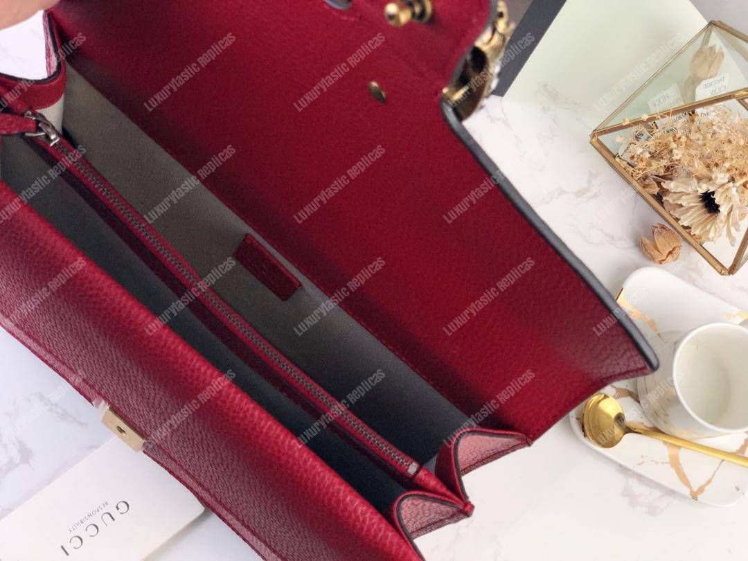 G*u*i dionysus small shoulder bag hibiscus red leather