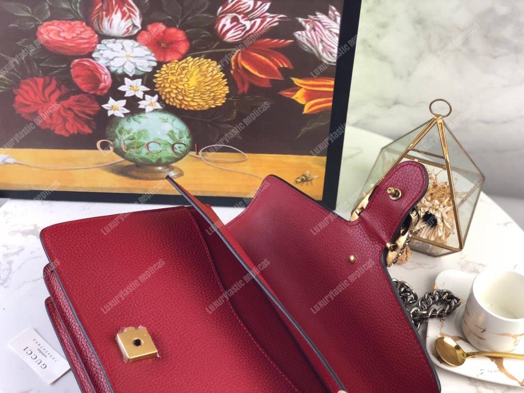 G*u*i dionysus small shoulder bag hibiscus red leather