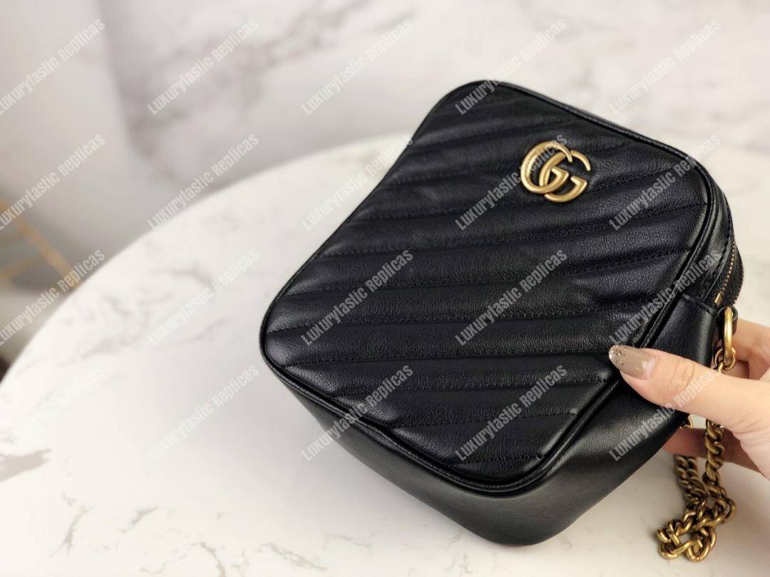 G*u*i gg marmont mini shoulder bag black