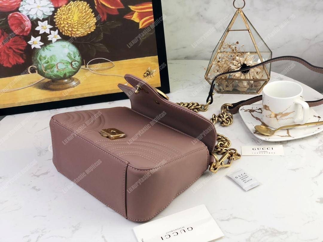 G*u*i gg marmont mini top handle bag dusty pink