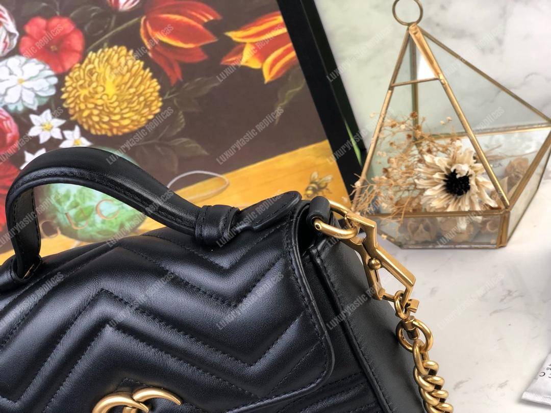 G*u*i gg marmont mini top handle bag black