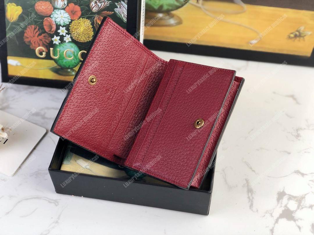 G*u*i queen margaret gg sup*e card case wallet red