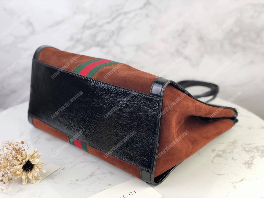 G*u*i ophidia brown suede medium tote bag