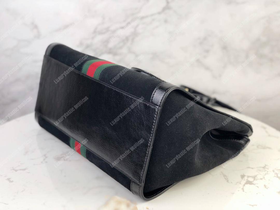 G*u*i ophidia black suede medium tote bag