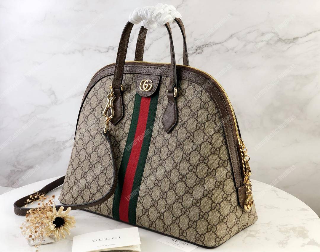 G*u*i ophidia gg medium top handle bag brown