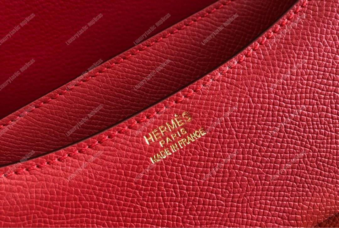 H**mes constance 18 bag epsom rouge red gold hardware