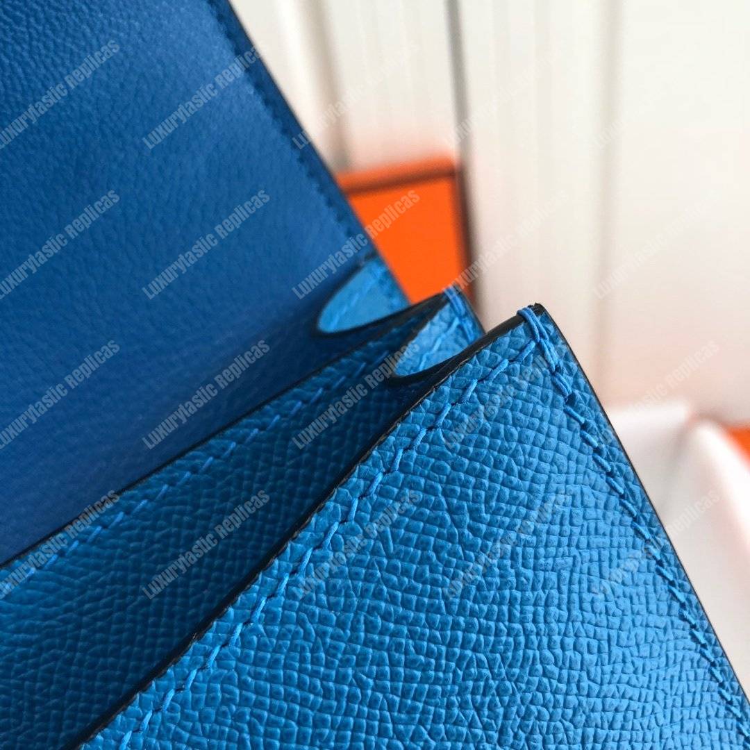 H**mes constance 18 bag epsom blue azur palladium hardware