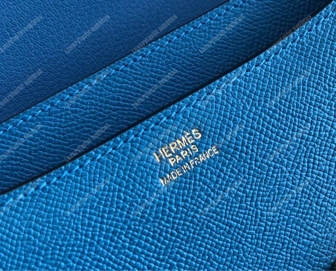 H**mes constance 18 bag epsom blue azur gold hardware