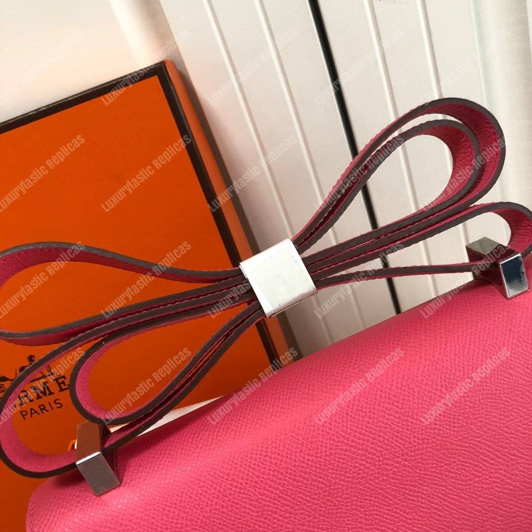 H**mes constance 24 bag epsom rose azalee palladium hardware