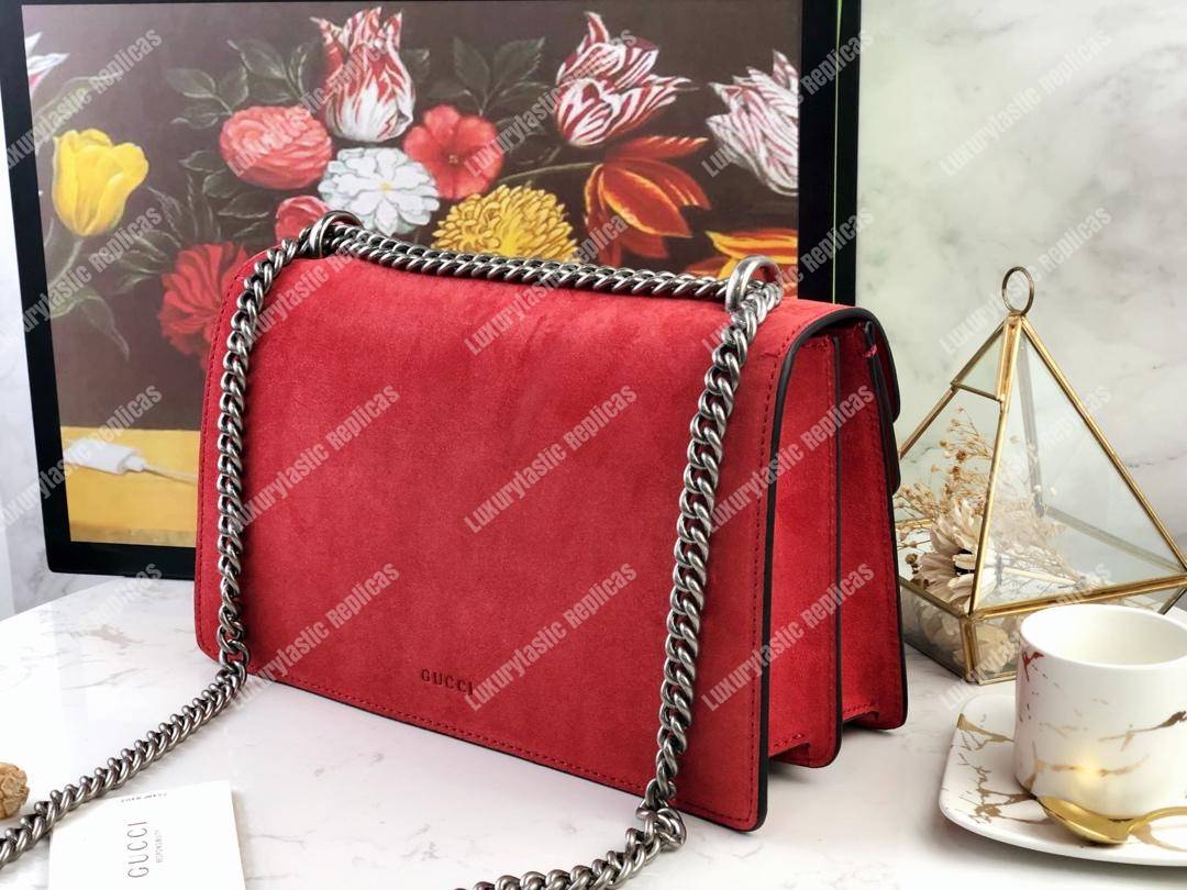 G*u*i red suede small dionysus shoulder bag