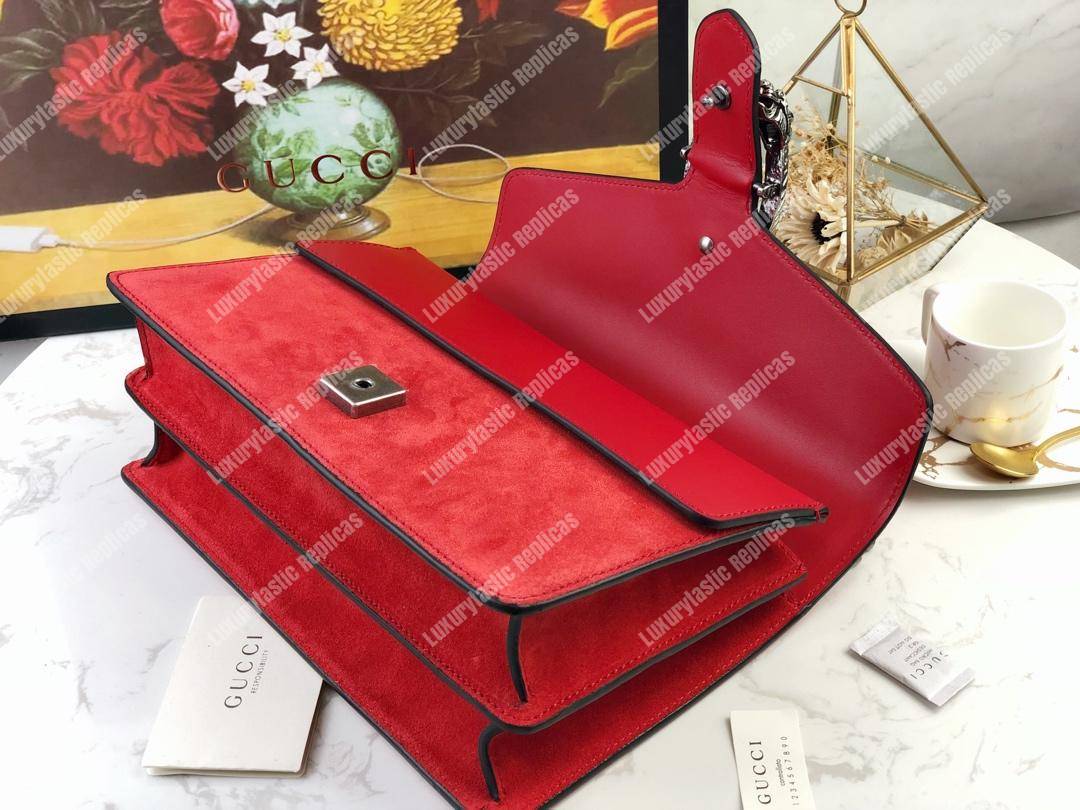 G*u*i red suede small dionysus shoulder bag