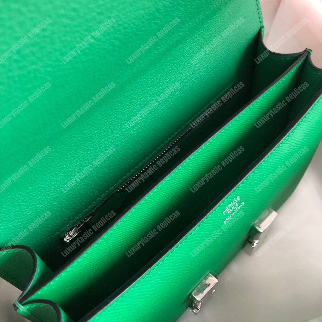 H**mes constance 18 bag epsom green palladium hardware