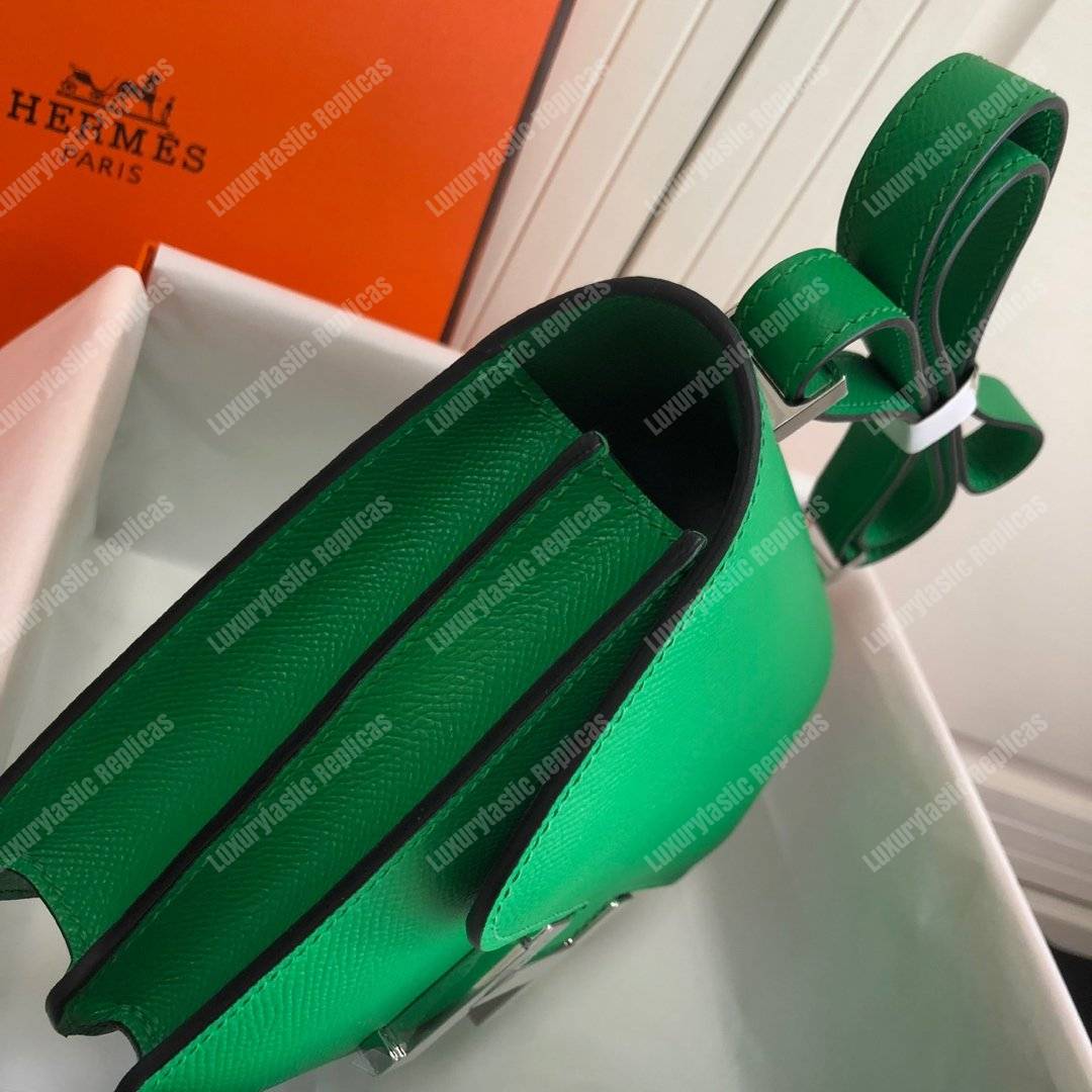 H**mes constance 18 bag epsom green palladium hardware