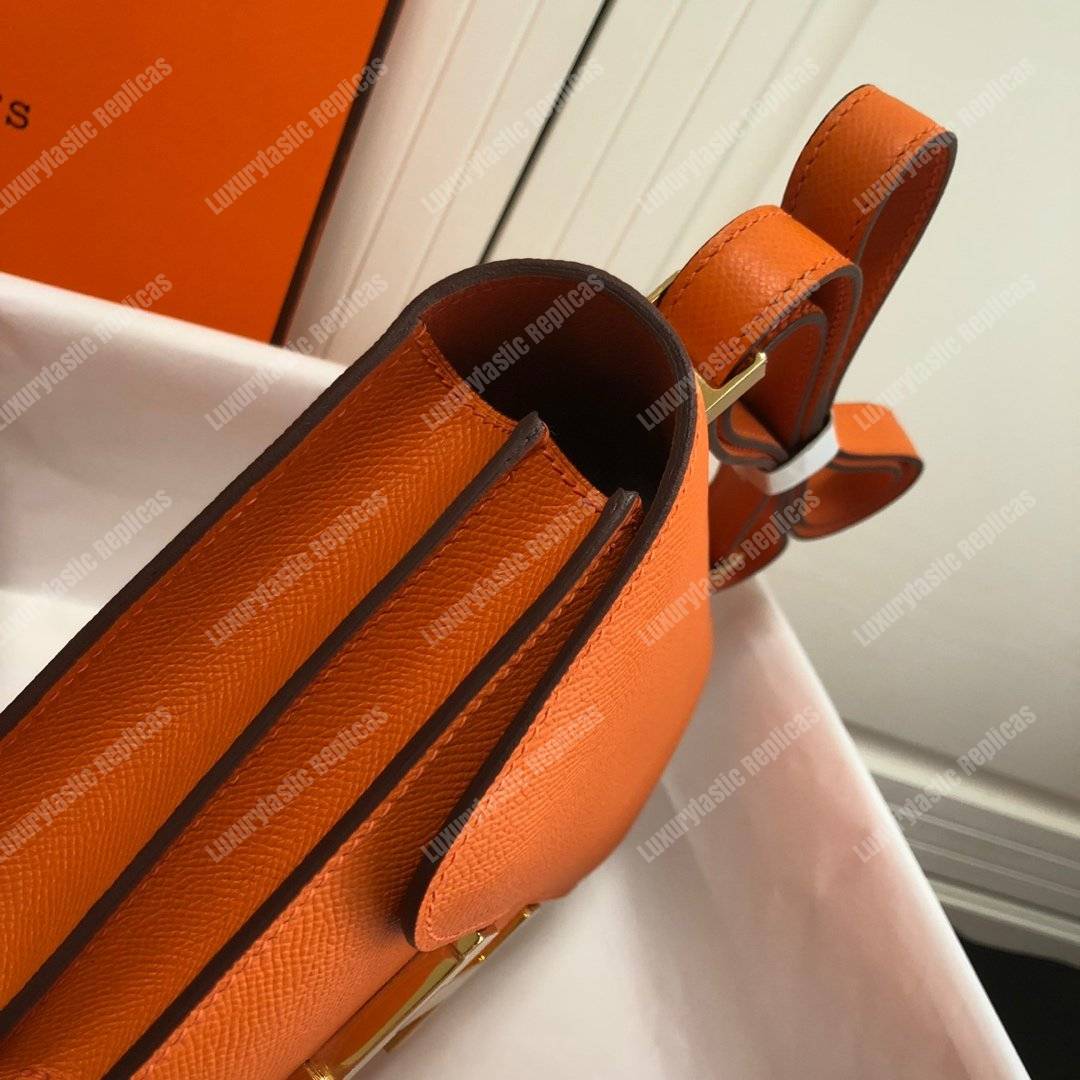 H**mes constance 24 bag epsom orange gold hardware