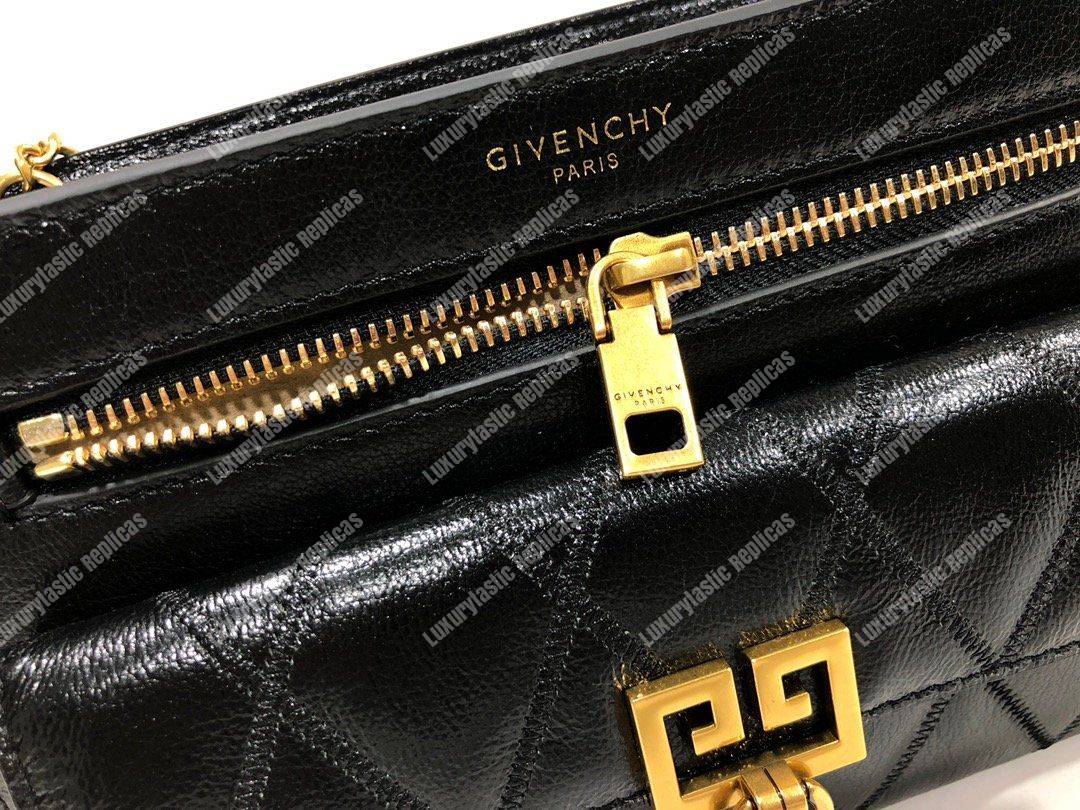 Givenchy Diamond Quilted Leather Crossbody Bag Black